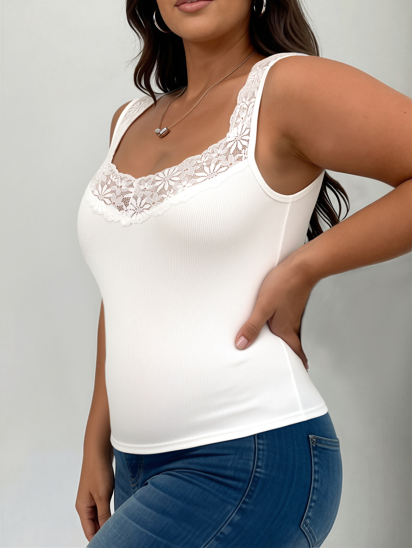 Y2K Women's plus Size V Neck T - огляд і ціна Tank Top Ribbed